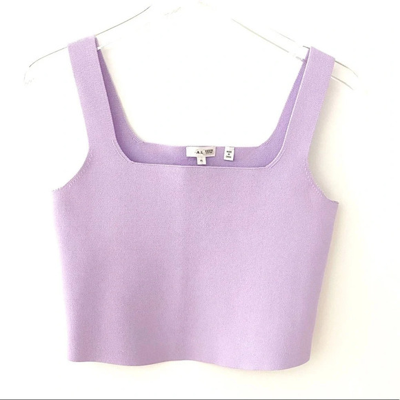 ALC Victoria Knit Stretch Crop Square Neck Tank Size XL Excellent Condition - Picture 3 of 9